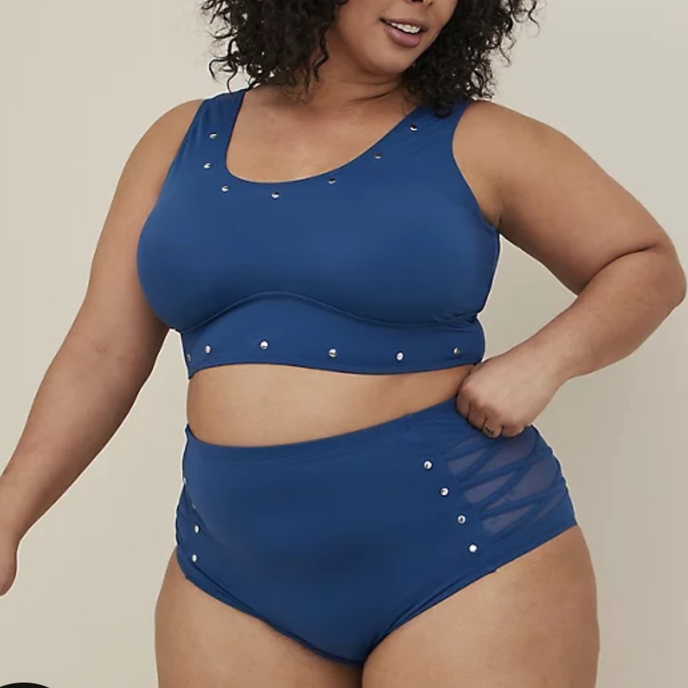Torrid Studded Blue Bikini (Top 3/Bottoms 2)